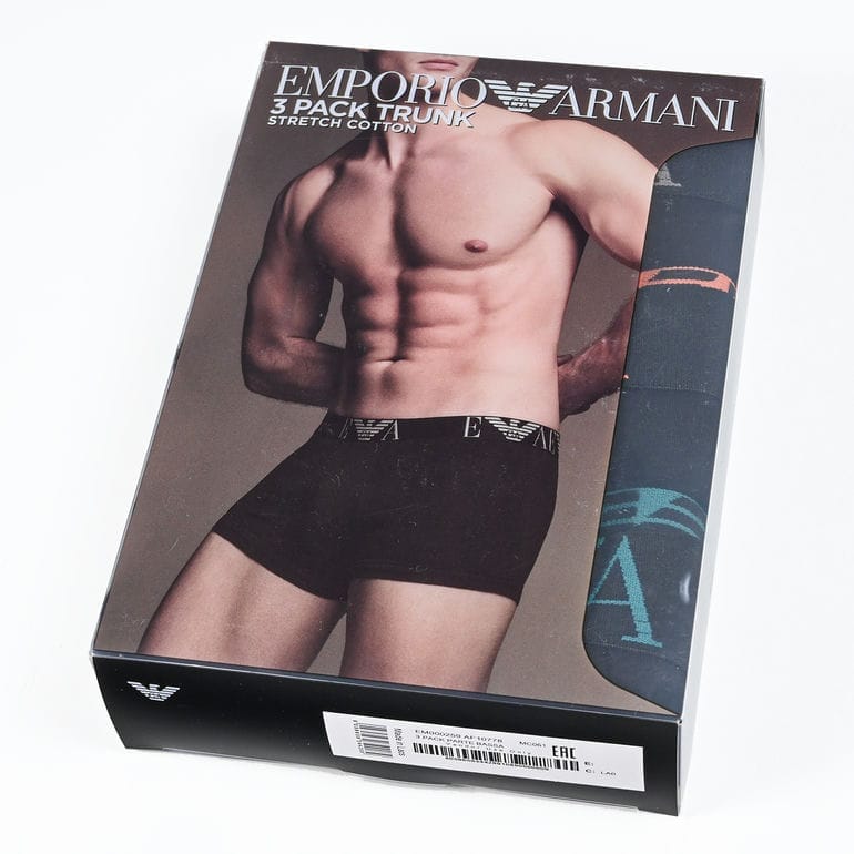 エンポリオ アルマーニ EMPORIO ARMANI 下着 アンダーウェア ボクサーパンツ 無地 モノグラムロゴ 3パック 全3サイズ メンズ グレー グリーン系 オレンジ EM000259 AF10778 MC061 MADE IN ITALY【スペシャルラッピング660円(別売り)】