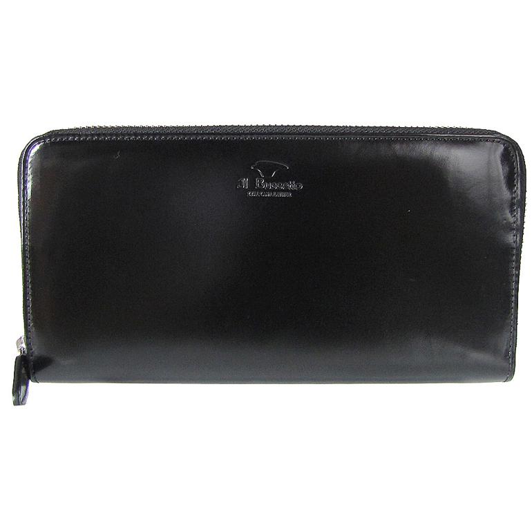 イルブセット IL BUSSETTO 長財布 ラウンドファスナー ブラック×ナチュラル 7815175