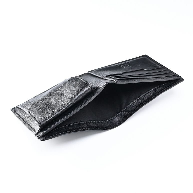 イルビゾンテ IL BISONTE 二つ折り財布 小銭入れ付 Cestello メンズ レディース ブラック SBW069PV0001BK128N レザー ウォレット 箔押し名入れ可有料【スペシャルラッピング660円(別売り)】