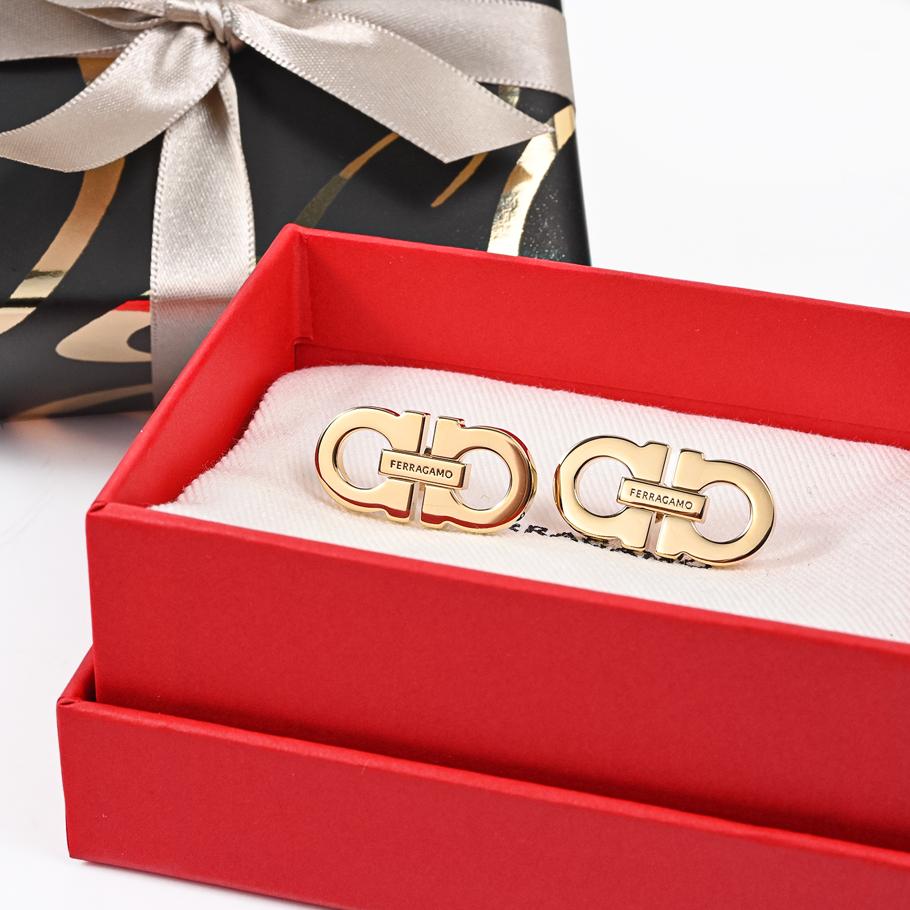 【スペシャルラッピング付き】フェラガモ Salvatore Ferragamo サルヴァトーレフェラガモ ピアス ダブル・ガンチーニ レディース ゴールド 760868 785178 0785178