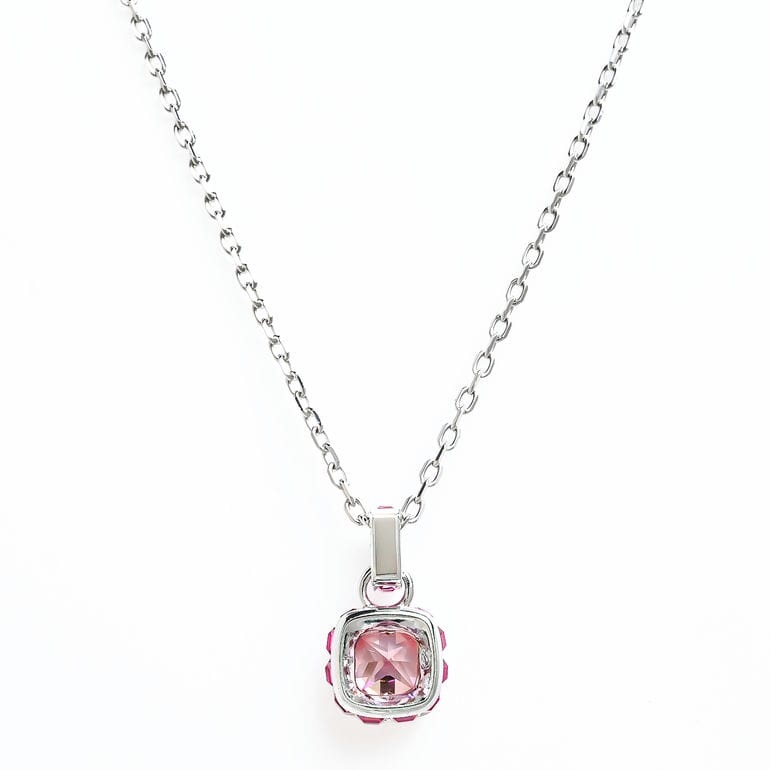 スワロフスキー SWAROVSKI ネックレス Birthstone ピンク シルバー