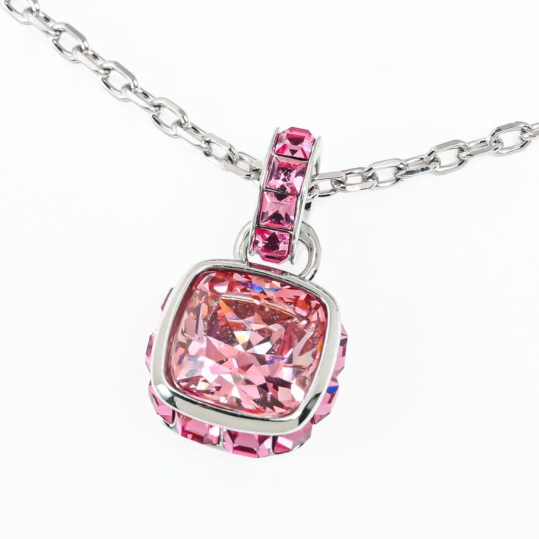 スワロフスキー SWAROVSKI ネックレス Birthstone ピンク シルバー