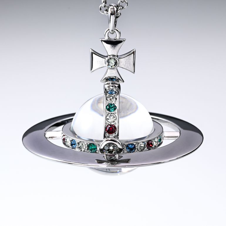 【純正ボックスなし】 ヴィヴィアンウエストウッド ネックレス NEW ジャイアントオーブペンダント ガンメタル 【ワールズエンド限定】