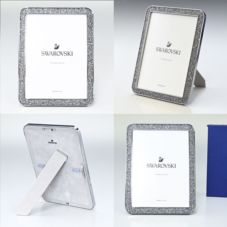 スワロフスキー SWAROVSKI フォトフレーム Minera 2Lサイズ（13cm×18cmまで）対応 Silver Tone 写真立て シルバー 5351296 名入れ対応 名前入れ ネーム入れ インテリア オブジェ 置物 【スペシャルラッピング大B対応(別売り)】