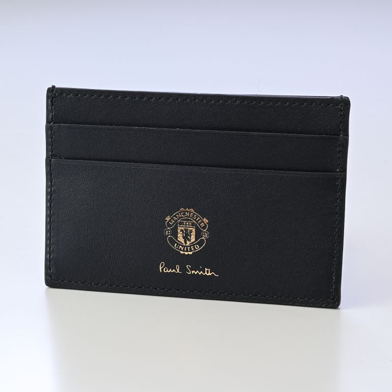 ポールスミス Paul Smith カードケース 名刺入れ メンズ マンチェスター ユナイテッド ストライプ ブラック 4768 AMAUNI 79 Made in ITALY 名入れ可有料 【スペシャルラッピング660円(別売り)】
