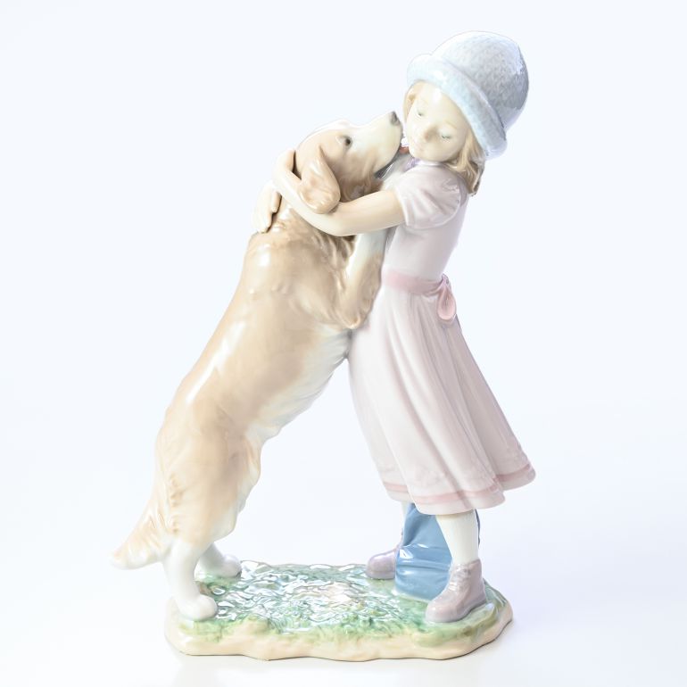 リヤドロ 待ってたよ！ フィギュア 人形 女性 女の子 犬 LLADRO リアドロ フィギュリン 01006903 インテリア オブジェ 置物【スペシャルラッピング大B対応(別売り)】