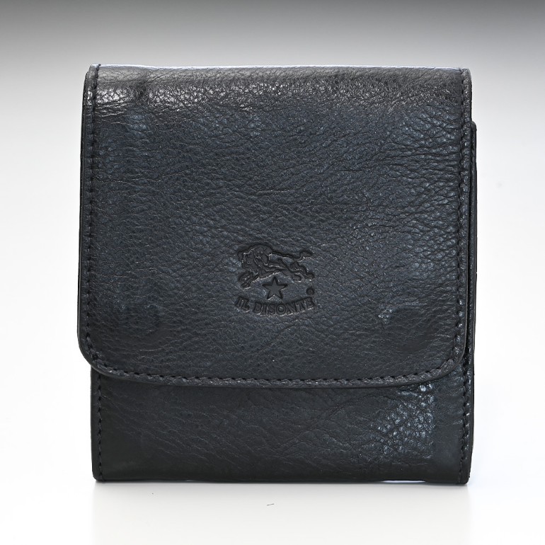 イルビゾンテ IL BISONTE 財布 二つ折り財布 ミニ財布 メンズ レディース カウハイドレザー ブラック C0984 P 153【スペシャルラッピング660円(別売り)】