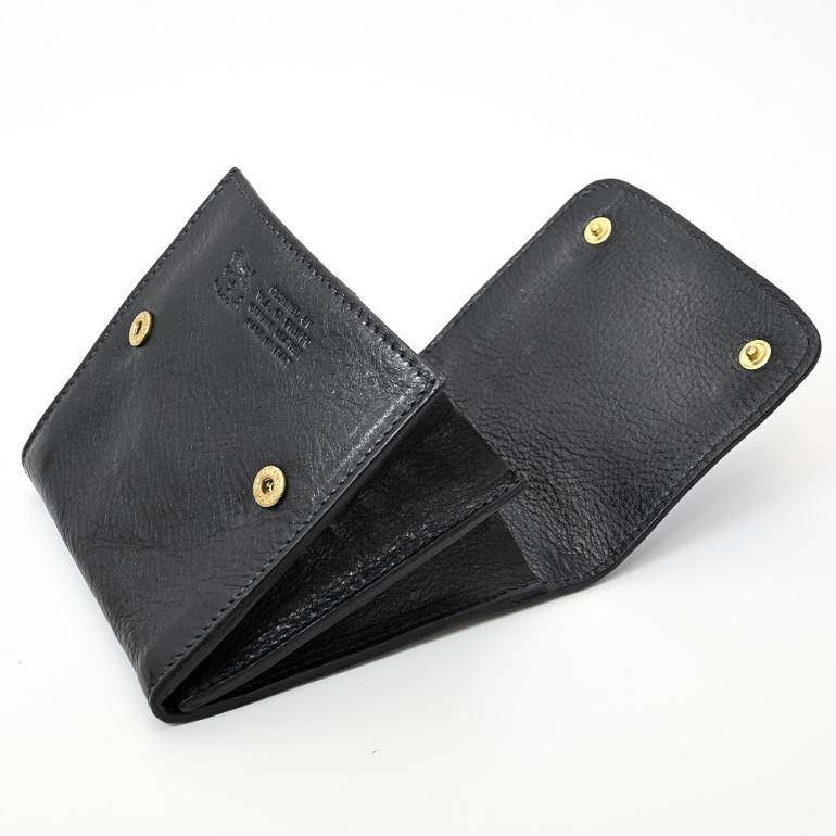 イルビゾンテ IL BISONTE 財布 二つ折り財布 ミニ財布 メンズ レディース カウハイドレザー ブラック C0984 P 153【スペシャルラッピング660円(別売り)】