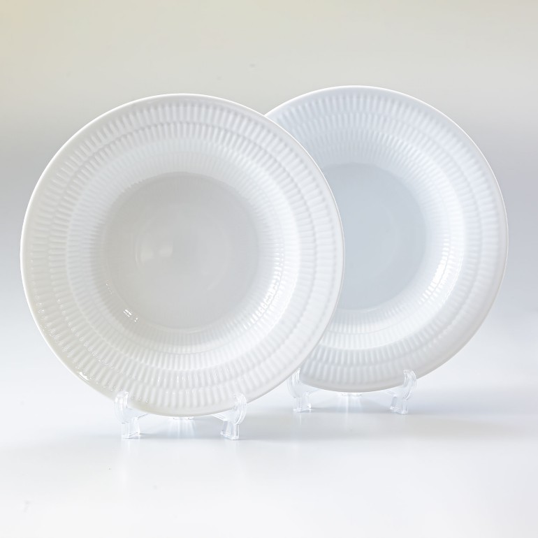 2枚セット ロイヤルコペンハーゲン ホワイトフルーテッド ディーププレート 深皿 パスタプレート パスタ皿 スーププレート 21cm 2408604 1017400 北欧食器 洋食器 【スペシャルラッピング660円(別売り)】