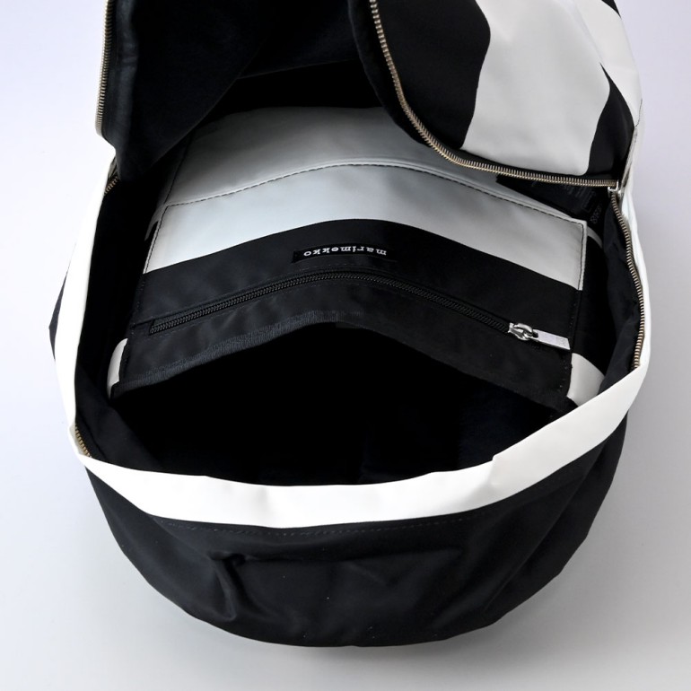 マリメッコ marimekko リュック バックパック デイバッグ Galleria Enni　ギャレリア ホワイト×ブラック　047076 190 北欧雑貨 北欧デザイン