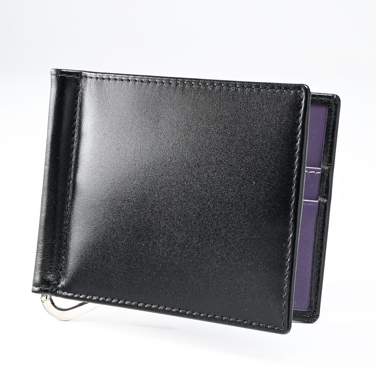 エッティンガー ETTINGER 財布 二つ折り財布 札入れ 札ばさみ マネークリップ メンズ ロイヤルコレクション バイカラー ST787AJR BLACK ブラック×パープル 箔押し名入れ可有料 【スペシャルラッピング660円(別売り)】