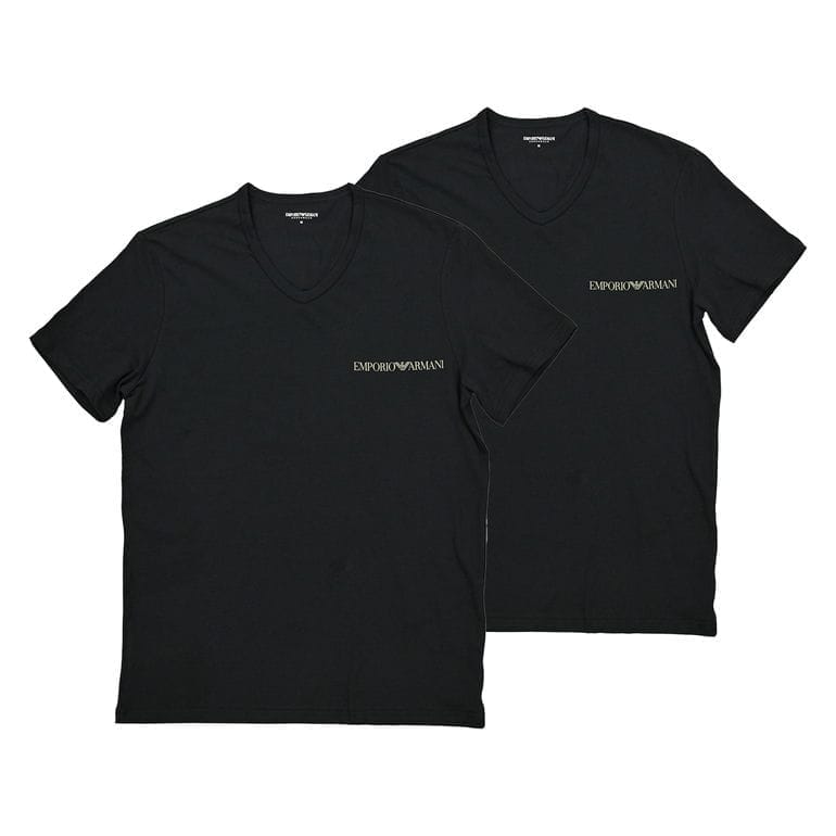EMPORIO ARMANI エンポリオ アルマーニ Tシャツ M ブラック エンポリオ アルマーニ EMPORIO ARMANI Tシャツ Vネック 半袖