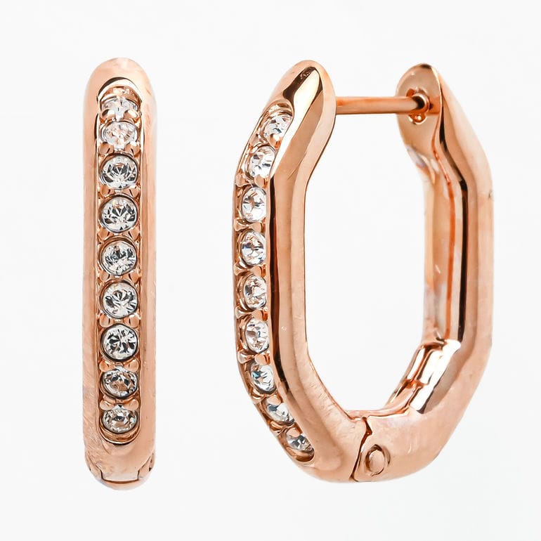 スワロフスキー SWAROVSKI ピアス Dextera フープピアス オクタゴン クリア ローズゴールド 5743798 ジュエリー アクセサリー<br>【スペシャルラッピング660円(別売り)】