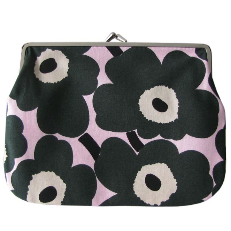 マリメッコ marimekko 小物入れ ポーチ がま口  Pieni Kukkaro Mini Unikko ピエニ ミニ ウニッコ グリーン×ピンク 047550 369 刺しゅう可有料 北欧雑貨 北欧デザイン