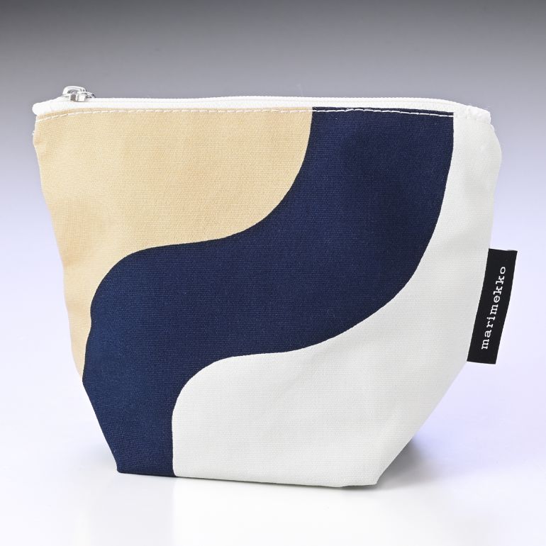 マリメッコ marimekko ポーチ Seireeni セイレーニ ベージュ×ダークブルー 072271 158 北欧雑貨 北欧デザイン