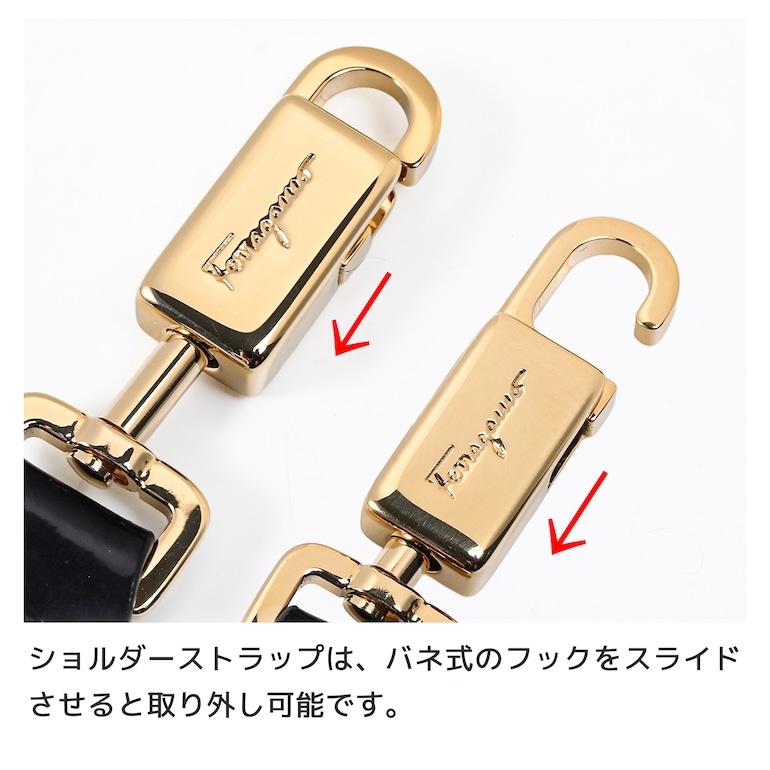 フェラガモ Salvatore Ferragamo サルヴァトーレフェラガモ ハンドバッグ トップハンドル ショルダーバッグ Sサイズ ガンチーニ レディース ブラック 212193 749021 0749021