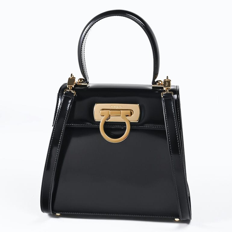 フェラガモ Salvatore Ferragamo サルヴァトーレフェラガモ ハンドバッグ トップハンドル ショルダーバッグ Sサイズ ガンチーニ レディース ブラック 212193 749021 0749021