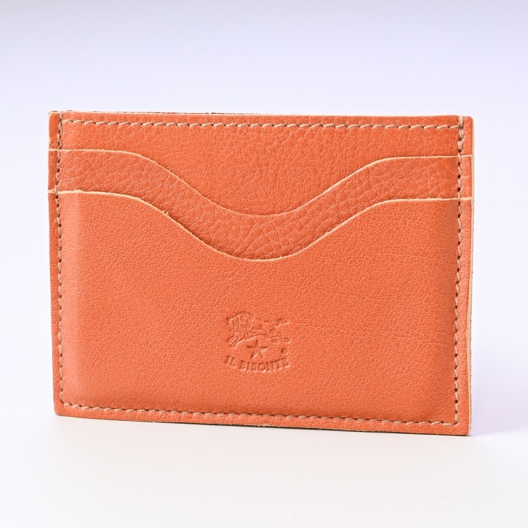 イルビゾンテ IL BISONTE カードケース メンズ レディース バケッタレザー CARAMEL キャラメル ヤキヌメ C1167 EP 145 名入れ可有料 箔押し【スペシャルラッピング660円(別売り)】