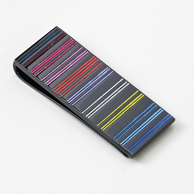 ポールスミス Paul Smith マネークリップ マルチストライプ ブラック MONE ACOLBL 92 名入れ可有料【スペシャルラッピング660円(別売り)】