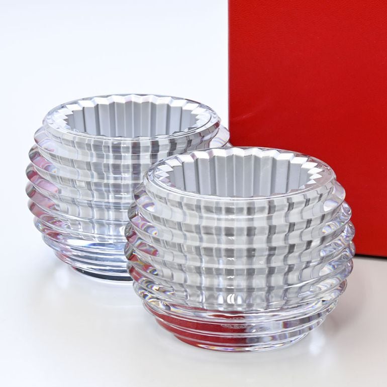 新品　Baccarat キャンドルホルダー EYE アイ ペア シルバー アイ キャンドルホルダー | バカラ 日本