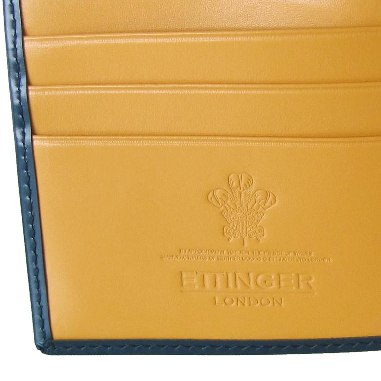 エッティンガー ETTINGER 財布 二つ折り財布 札入れ 札ばさみ マネークリップ メンズ ブライドルレザー バイカラー BH787AJR ペトロール ブルー 名入れ可有料 【スペシャルラッピング660円(別売り)】