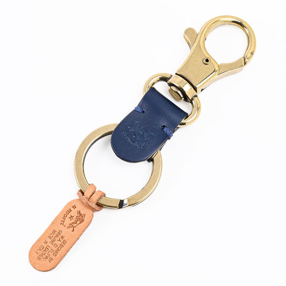 イルビゾンテ IL BISONTE キーリング キーホルダー メンズ レディース バケッタレザー ネイビー C0551 P 866 名入れ可有料【スペシャルラッピング660円(別売り)】