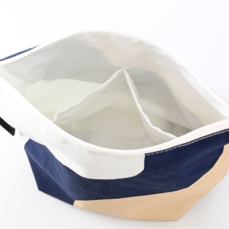 マリメッコ marimekko ポーチ Seireeni セイレーニ ベージュ×ダークブルー 072272 158 北欧雑貨 北欧デザイン ネコポス限定 送料無料<br>【スペシャルラッピング660円(別売り)】