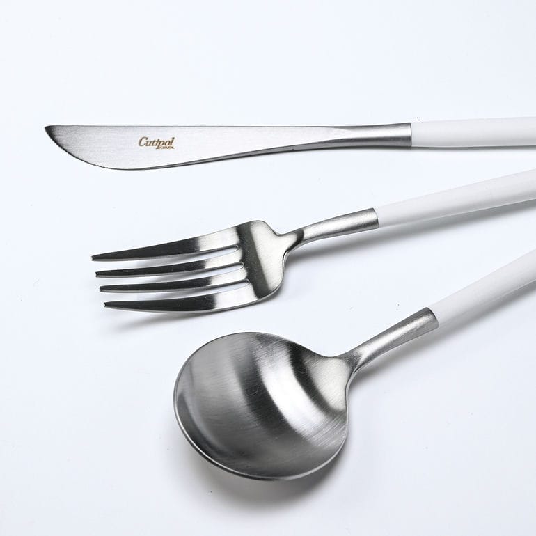 クチポール Cutipol GOA ゴア ブラック ホワイト 6点セット ディナー ナイフ フォーク スプーン 洋食器【名入れ対応】【スペシャルラッピング660円(別売り)】