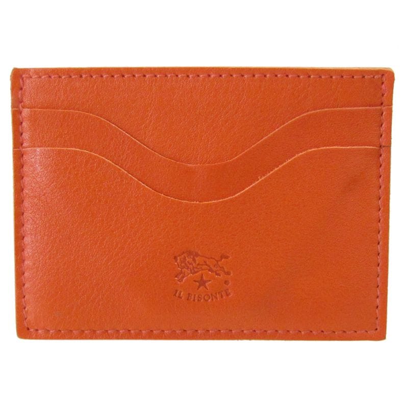 イルビゾンテ IL BISONTE カードケース パスケース メンズ レディース バケッタレザー ORANGE オレンジ C1167 EP 166【スペシャルラッピング660円(別売り)】