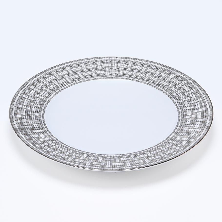 エルメス HERMES モザイク ヴァンキャトル プラチナ 035001P 27.5cm アメリカンディナープレート ペア 大皿 洋食器 名入れ可有料  【スペシャルラッピング660円(別売り)】