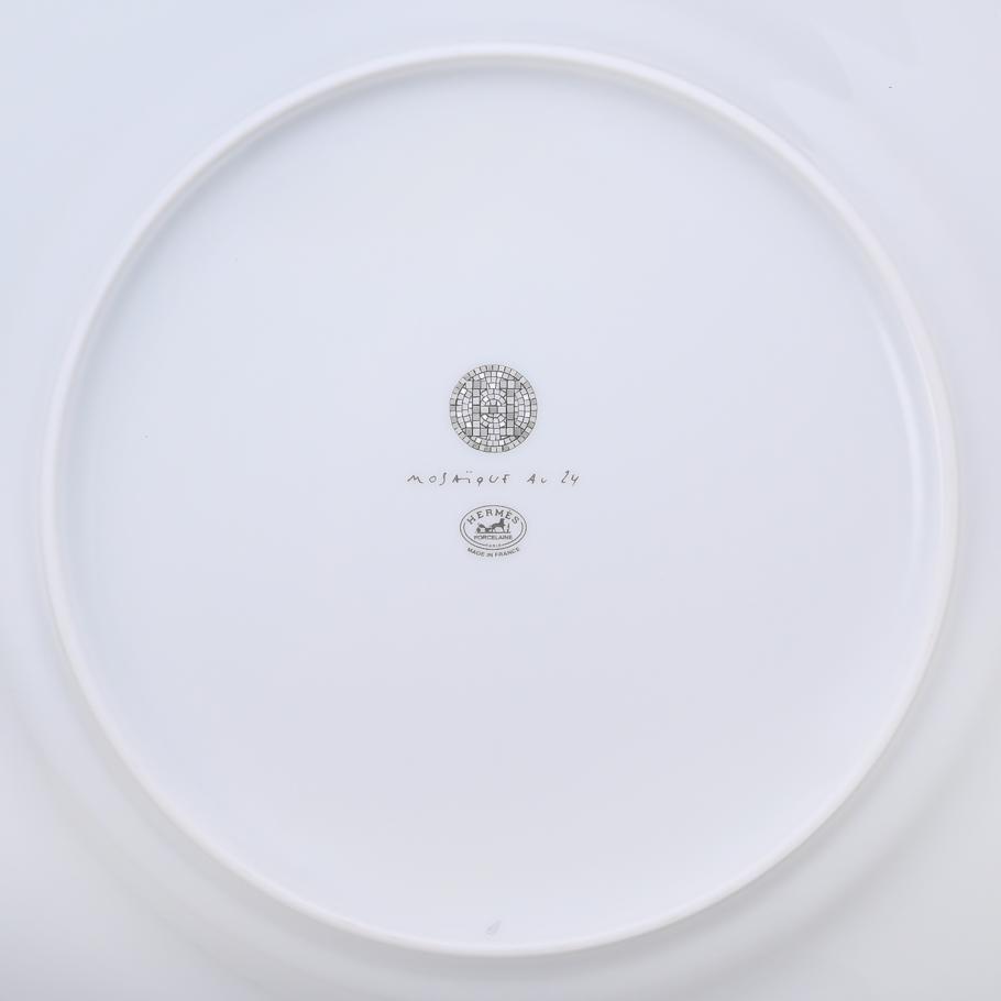 エルメス HERMES モザイク ヴァンキャトル プラチナ 035001P 27.5cm アメリカンディナープレート ペア 大皿 洋食器 名入れ可有料  【スペシャルラッピング660円(別売り)】