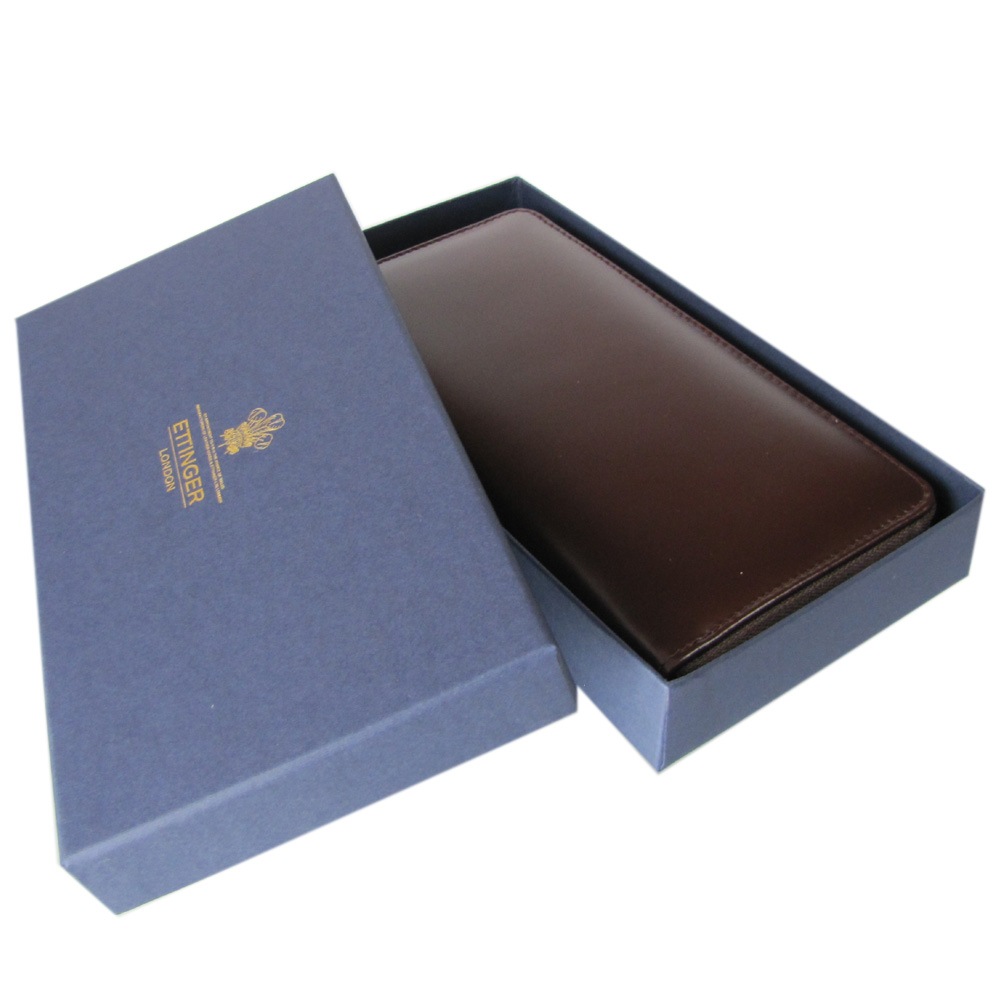 エッティンガー ETTINGER 長財布 ラウンドファスナー メンズ ブライドルレザー バイカラー BH 2051JR NUT ナッツ 【スペシャルラッピング660円(別売り)】