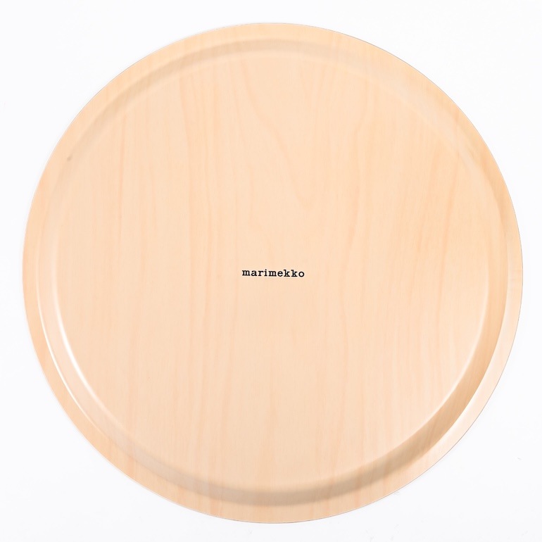マリメッコ marimekko トレイ お盆 丸盆 31cm Siirtolapuutarha シイルトラプータルハ ブラック×ホワイト 069072 190 北欧食器 洋食器