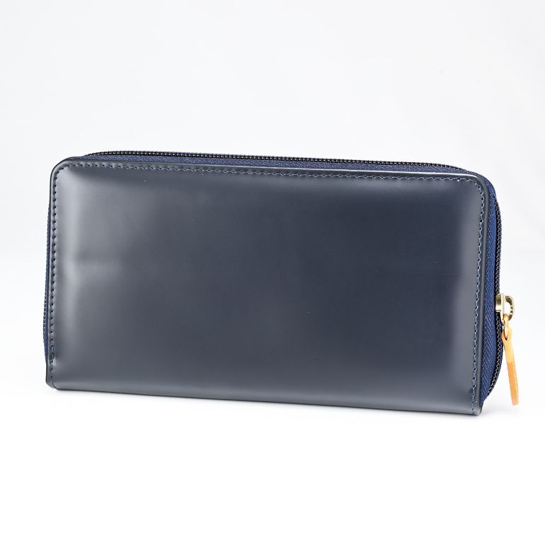 エッティンガー ETTINGER 長財布 ラウンドファスナー メンズ ブライドルレザー バイカラー BH 2051JR NAVY ネイビー 【スペシャルラッピング660円(別売り)】