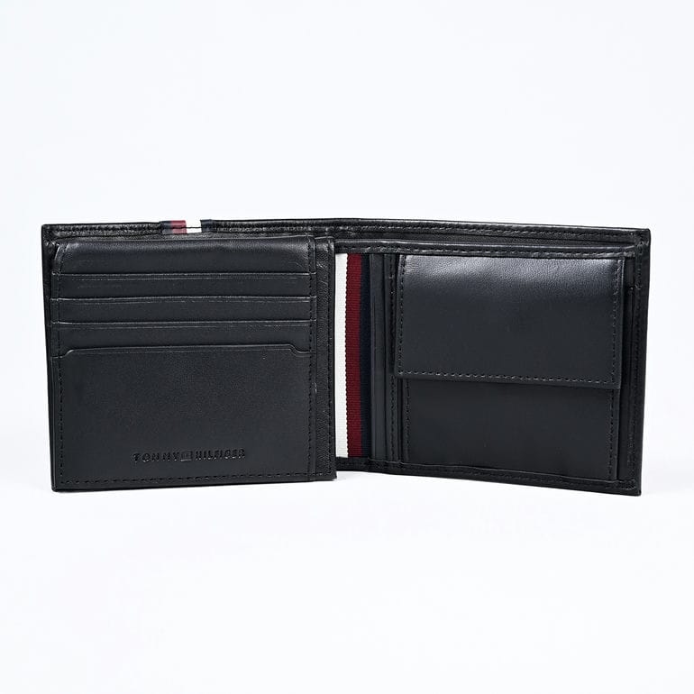 高品質ヨーロッパ輸入モデル トミーヒルフィガー TOMMY HILFIGER 二つ折り財布 メンズ ブラック AM0AM11598 BDS BK ウォレット 折りたたみ 名入れ可有料 【スペシャルラッピング660円(別売り)】