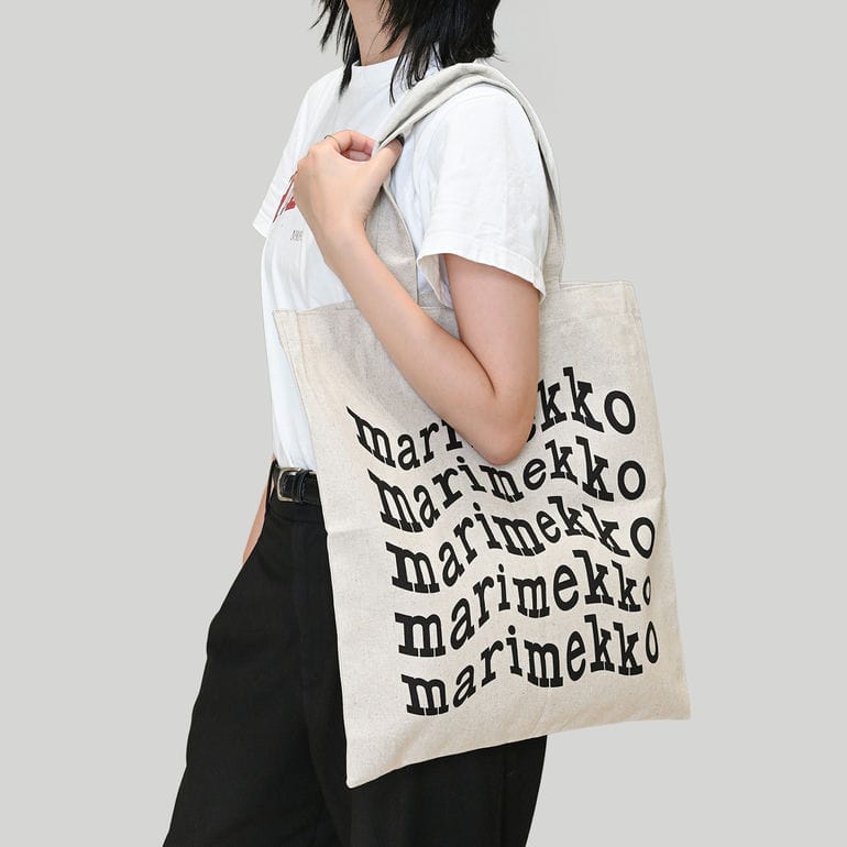マリメッコ marimekko トートバッグ ヴァンカ Vankka マリメッコロゴ ファブリックバッグ レディース ブラック ベージュ 94599 094599 890 北欧雑貨 北欧デザイン ネコポス限定 送料無料