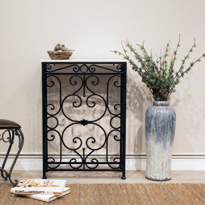 ヨーロピアンスタイル 大理石×アイアンコンソールテーブル S