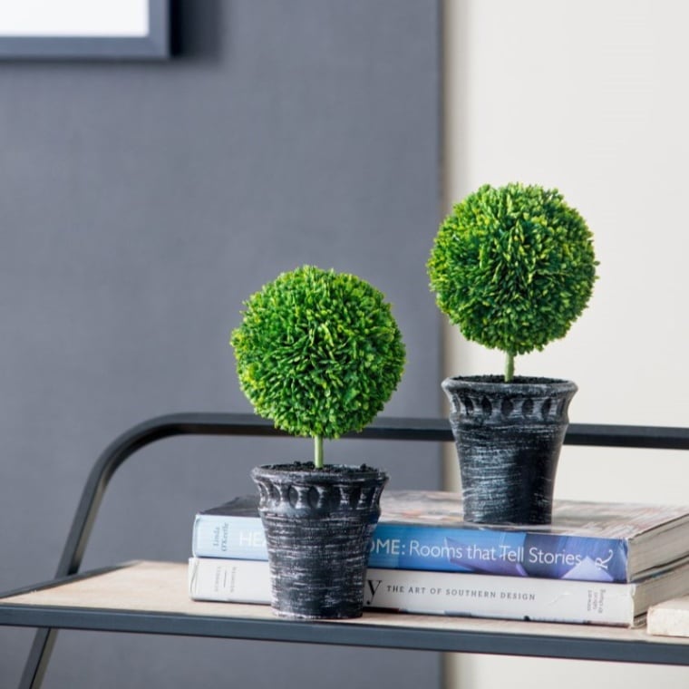 人工観葉植物 トピアリー 2個セット 高さ20cm