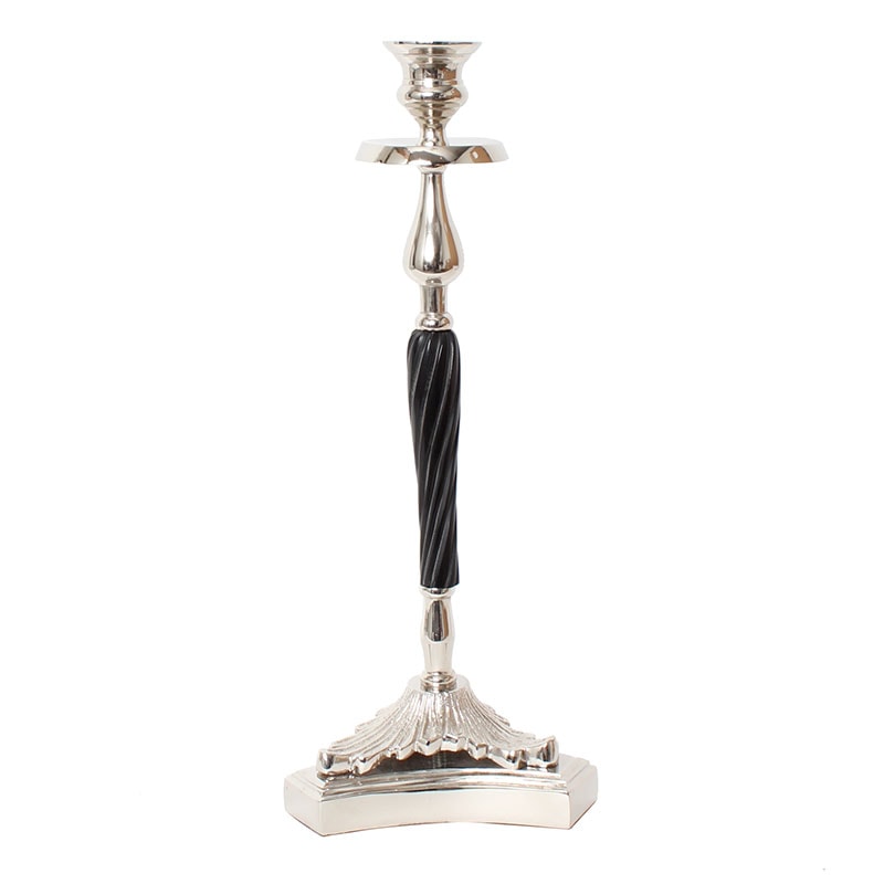 キャンドルスタンド シルバー×ブラック 高さ34cm