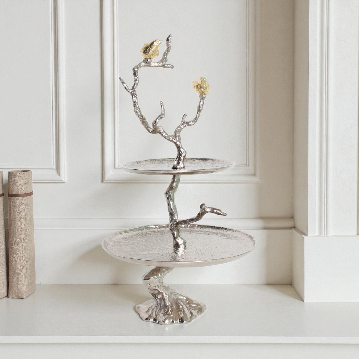 バードツリー 2段アルミディスプレイトレイ