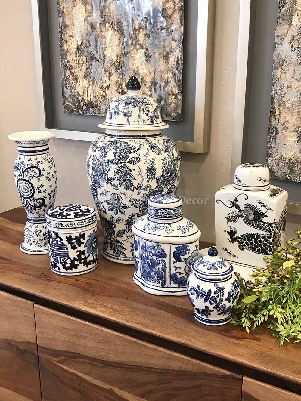 シノワズリ 陶器ジャー ブルー＆ホワイト | デコレーション