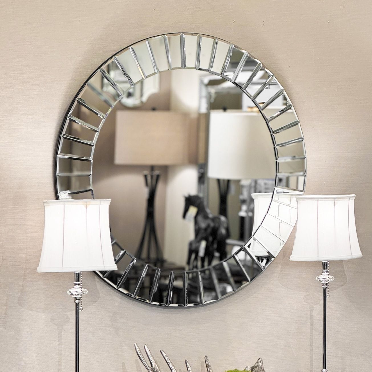 カッティングミラーリム ラウンドウォールミラー 直径70cm