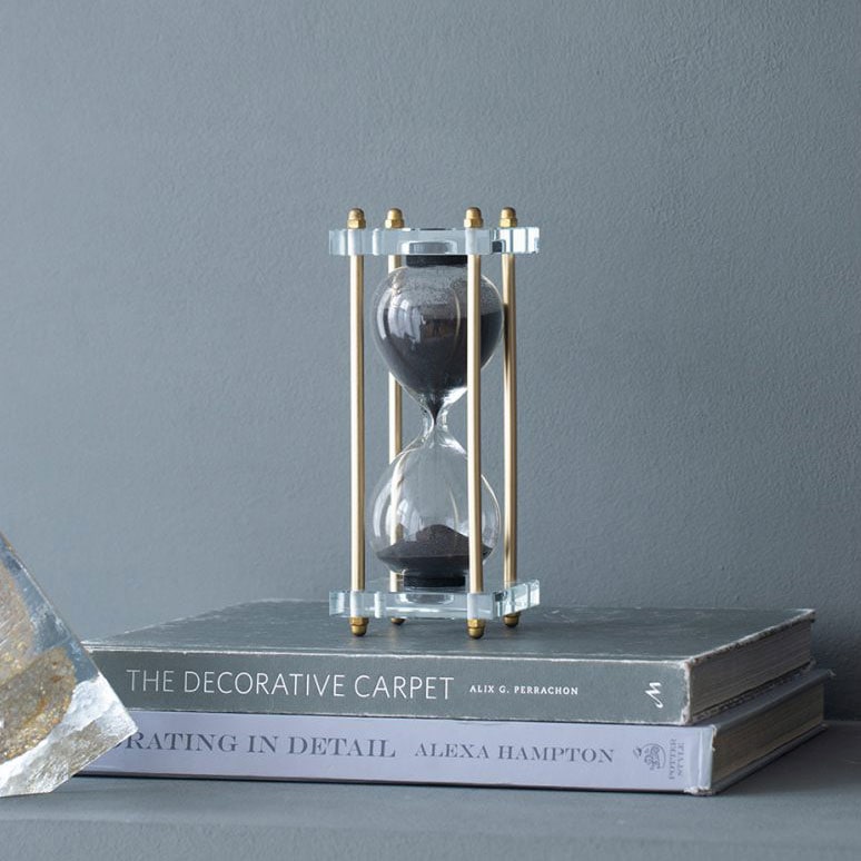 クリアガラス砂時計 S ブラック/ゴールド