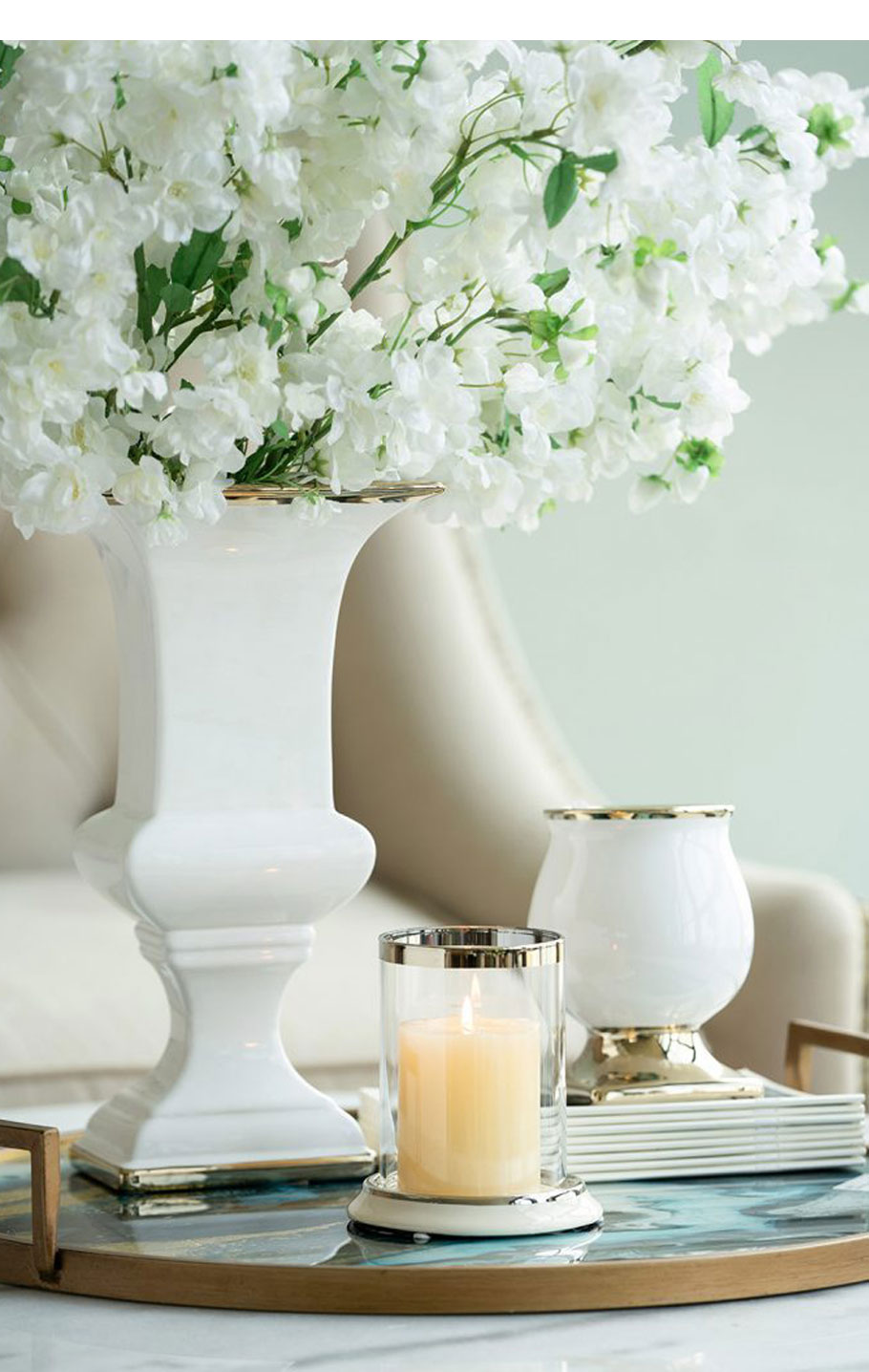 美品ALEX  DECOR球形花瓶 金色装飾花器 美品ALEX HOME DECOR球形花瓶 金色装飾花器 フラワーベース L スクエア