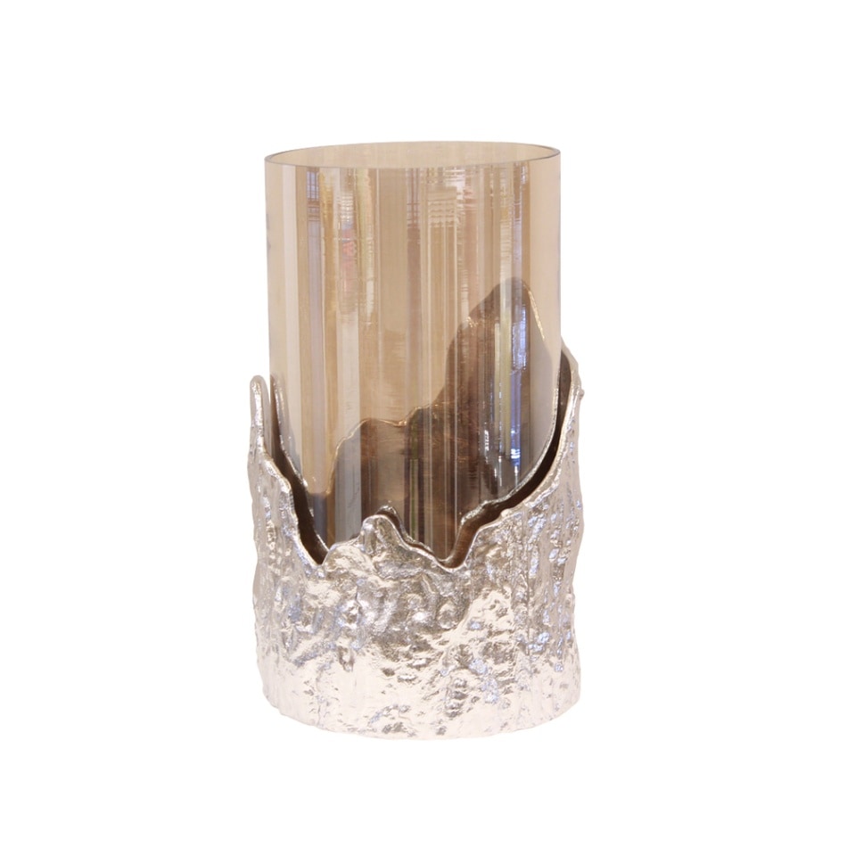 キャンドルホルダー ガラス×アルミニウム Sサイズ