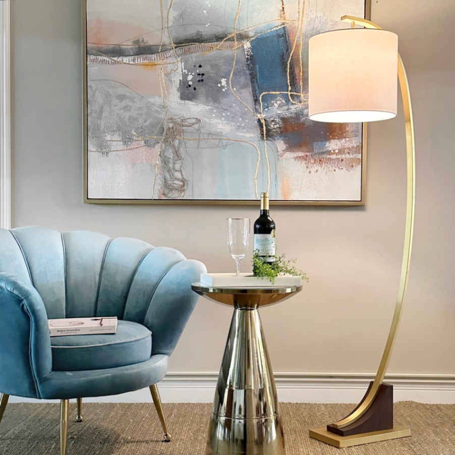 モダン サイドテーブル ゴールド ミラー天板 | 家具,テーブル