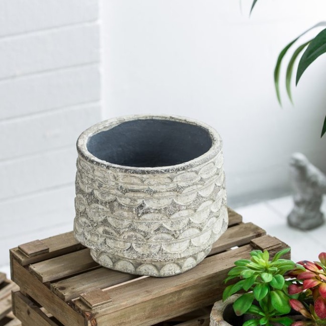 陶器鉢カバー アンティーク調デザイン 直径20cm