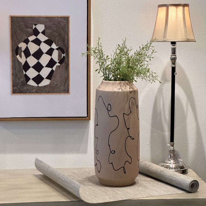 アートライン 陶器フラワーベース サンドカラー