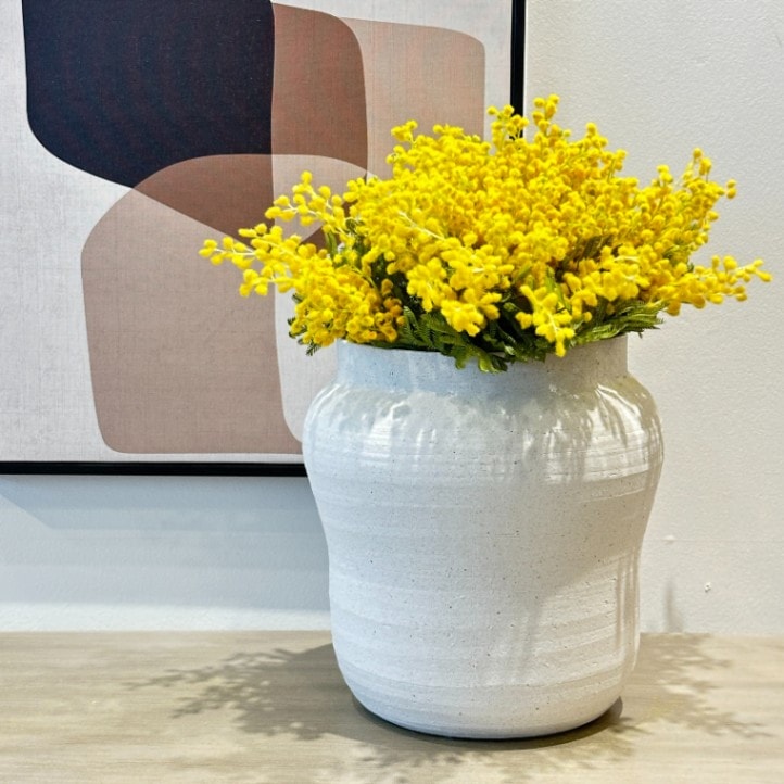 セラミック フラワーベース トラディショナルホワイト φ27×H29cm