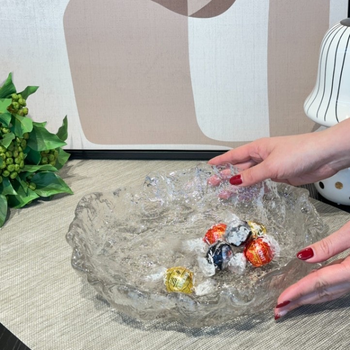 ガラスボウル 氷 デザイン 26.5cm パーティー皿